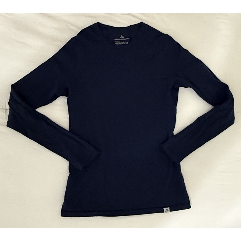 Danish Endurance Women's Medium Navy Merino Wool Base Layer Knit Long Sleeve